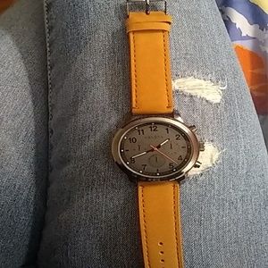 Geneva mens watch base metal+faux leather